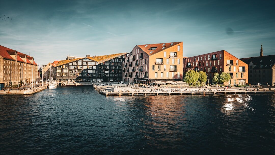 Colorful harbourfront houses in Copenhagen at golden hour